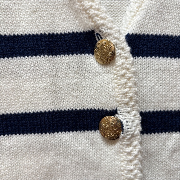 J. Crew Striped Button Down Sweater-Vest Blue/White Size M NWT - Picture 9 of 14
